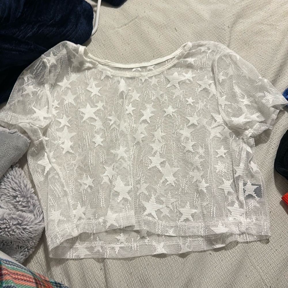 White mesh star cover up size XS from shein